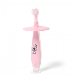 Зубная щетка BabyOno, с ограничителем, массажная, 6м+